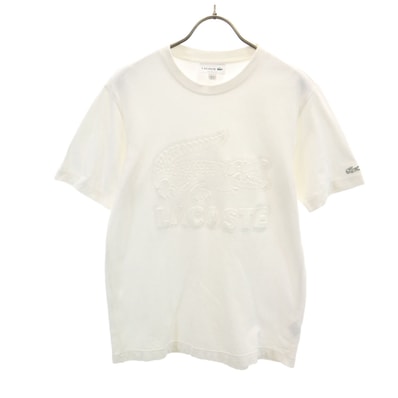 LACOSTE ラコステ 立体ロゴ 半袖 Tシャツ XS ホワイト