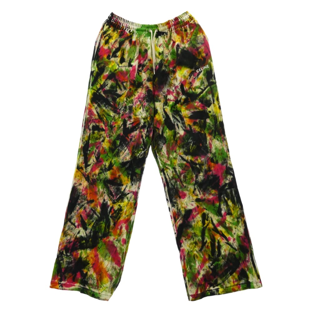 CELINE セリーヌ 2Z135383Q Sweatpants Multicolor 総柄 ロゴ フレア ジョガー スウェット パンツ マルチカラー系 M【新古品】【未使用】【中古】