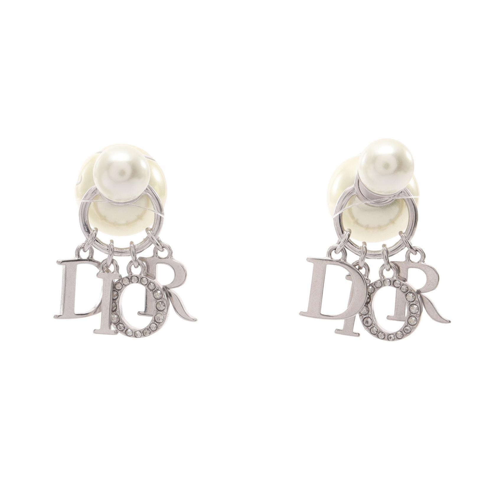 ディオール Dior Dior Tribales トライバル ピアス ジュエリー メタル / フェイクパール / ラインストーン レディース シルバー系 / クリア系 / ホワイト系 【中古】