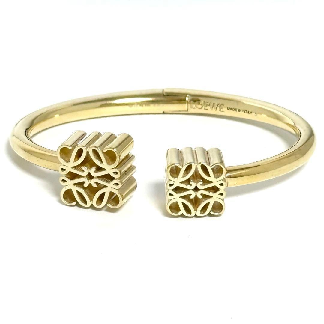 【人気】ロエベ レディース アナグラム バングル カフ ブレスレット S
