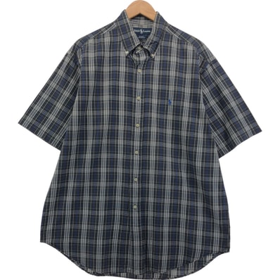 古着 ラルフローレン Ralph Lauren BLAIRE 半袖 ボタンダウン チェックシャツ メンズL相当/eaa554928