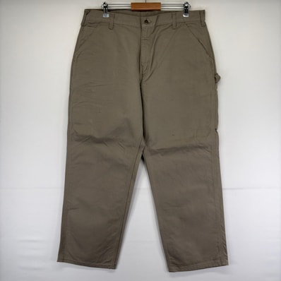 古着 カーハート Carhartt ダック パンツ ペインター ワンポイント ジップ ハンマーループ スパナポケット w38 L30 ベージュ メンズ
