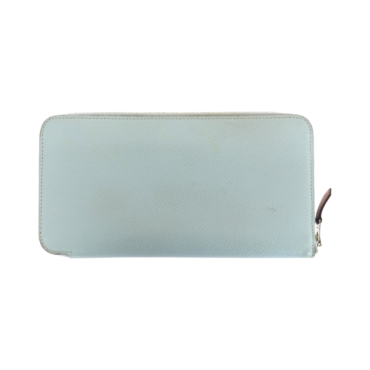 美品 HERMES エルメス アザップ シルクイン ロング ライトブルー シルバー金具 ヴォーエプソン シルク/ 長財布 ラウンドファスナー Z刻印 604324 【中古】