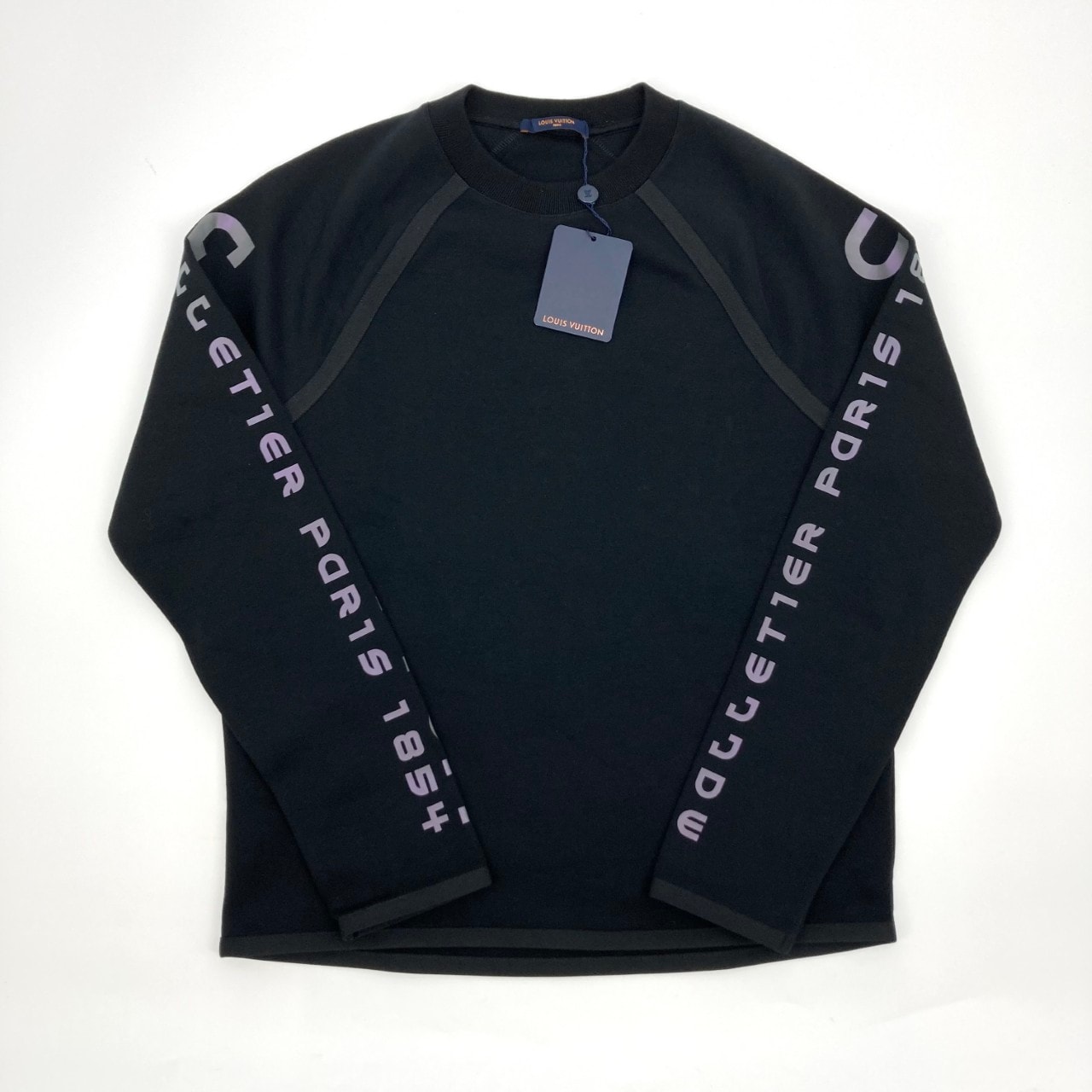 LOUIS VUITTON(ルイ・ヴィトン) アームロゴ スキューバスタイル 18SS リフレクター加工 XL RM181 JUJ スウェット ブラック