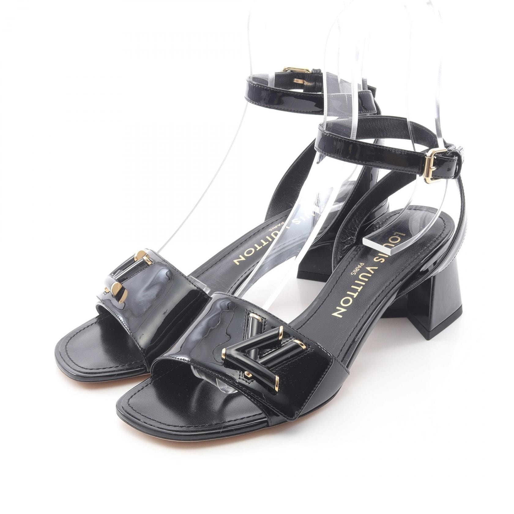 ルイ・ヴィトン LOUIS VUITTON シェイク サンダル 靴 パテントレザー レディース ブラック系 1ABVV6 【中古】