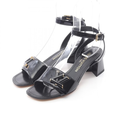 ルイ・ヴィトン LOUIS VUITTON シェイク サンダル 靴 パテントレザー レディース ブラック系 1ABVV6 【中古】