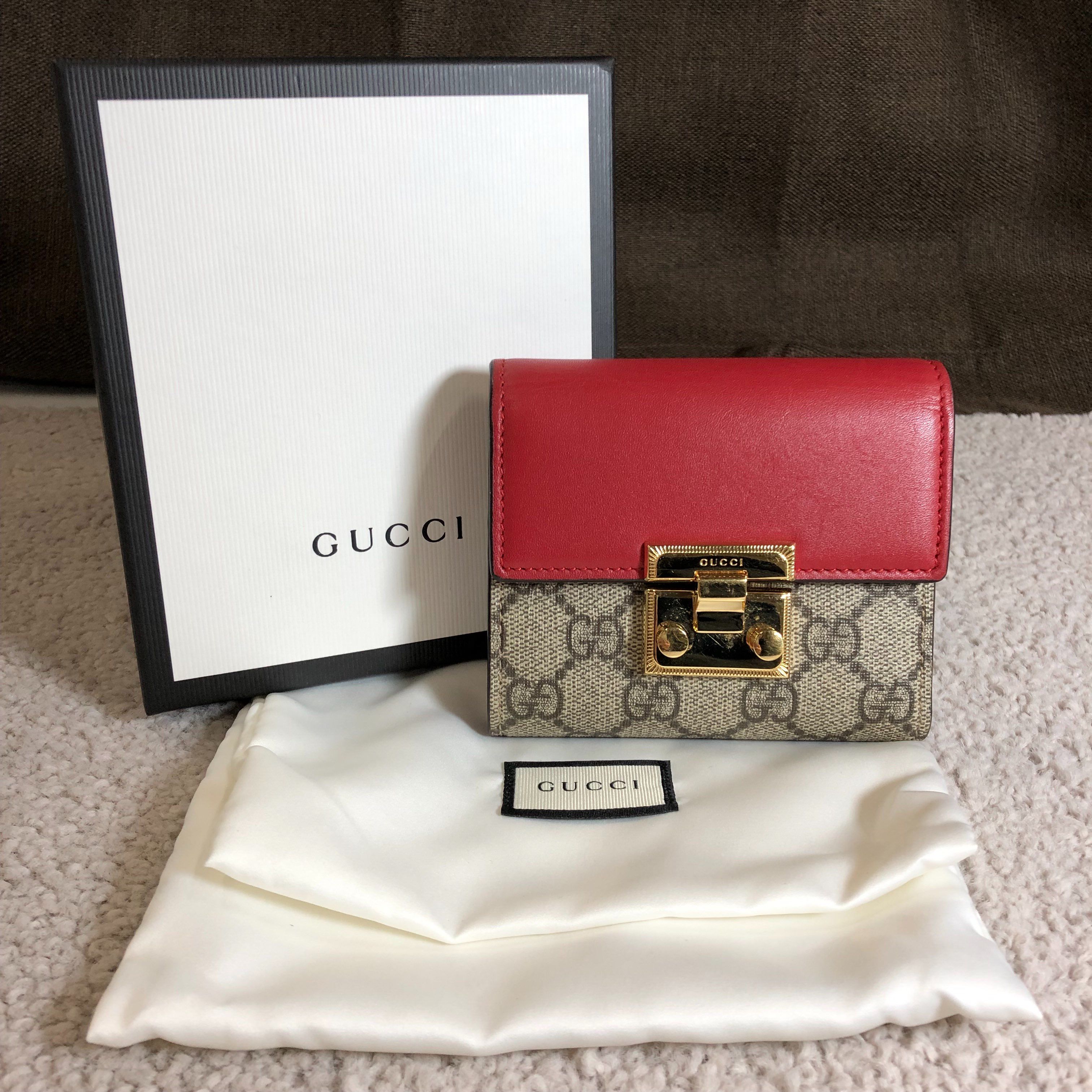 GUCCI GG Supreme Padlock Mini Wallet