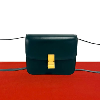 CELINE セリーヌ クラシックボックス カーフ ショルダーバッグ グリーン
87083