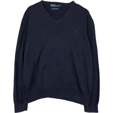古着 ラルフローレン Ralph Lauren POLO by Ralph Lauren Vネック ピマコットンニットセーター メンズXXL相当/eaa645873