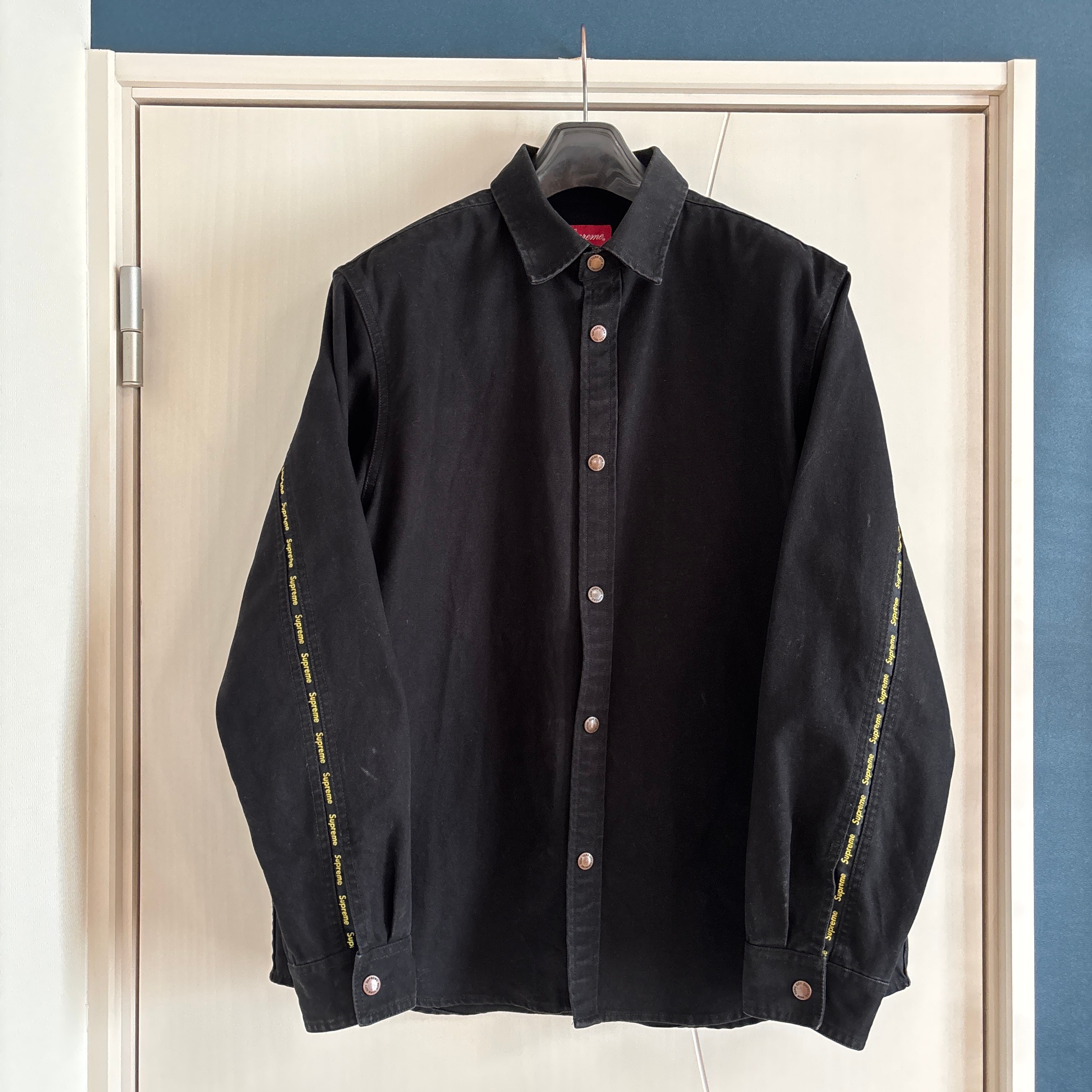 Supreme Logo Taping Work Shirt "Black"