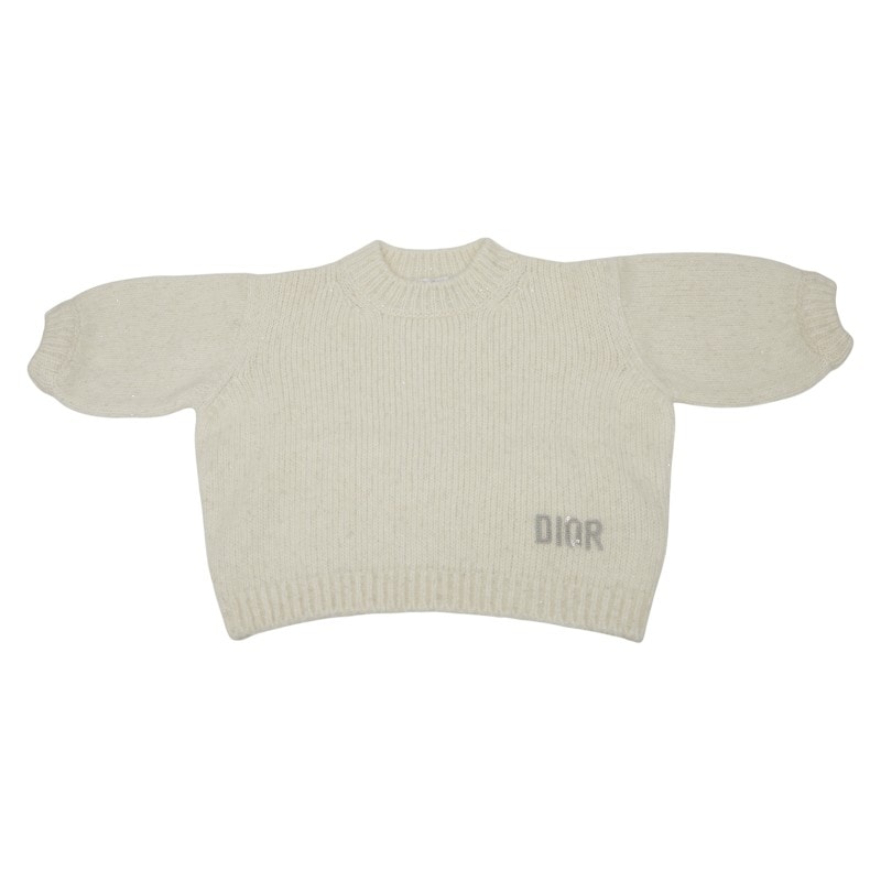ディオール ニット サイズ:8 ホワイト アルパカ スパンコール キッズ Dior 【中古】