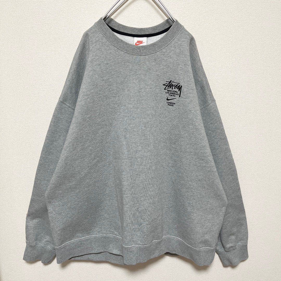 Nike x Stussy International Crewneck Sweatshirt (US Size) "Grey" DC4198-050