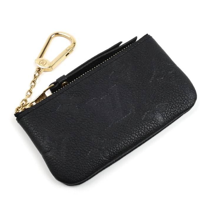 LOUIS VUITTON ルイ・ヴィトン ポシェットクレ コインケース モノグラムアンプラント ブラック M80879 CT5203 レディース【中古】【美品】