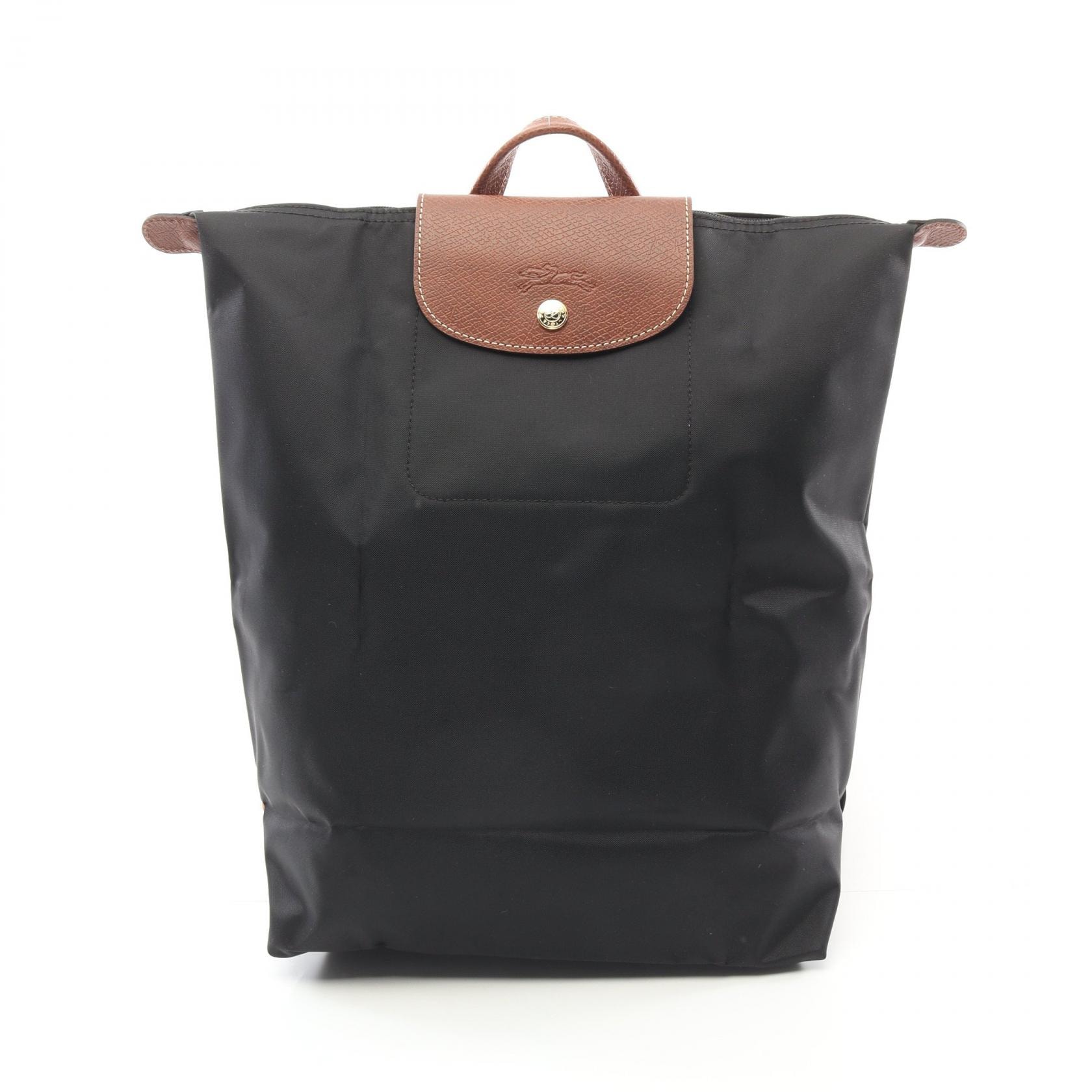 ロンシャン Longchamp ル プリアージュ オリジナル M リュックサック バックパック バッグ キャンバス レザー レディース ブラック系 / ブラウン系 10284089001 【新品】