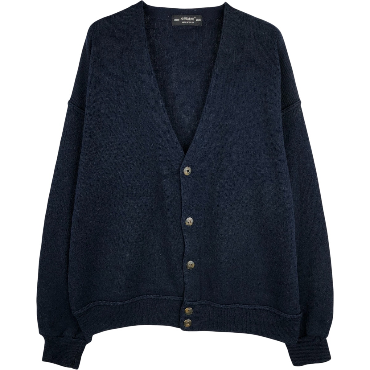 古着 セントマイケル St.Michael ウール×アクリルニットカーディガン 英国製 メンズM相当/eaa616096