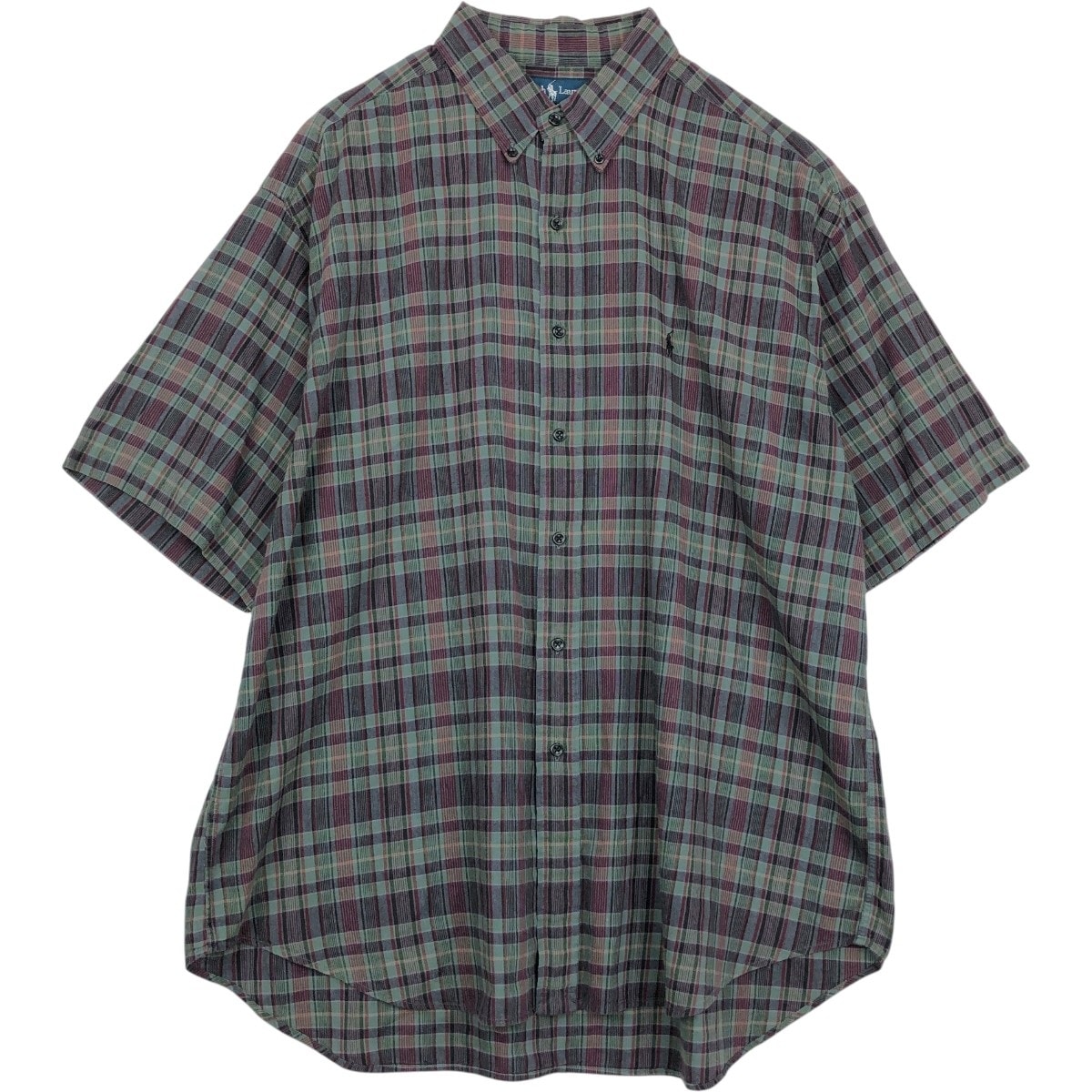 古着 ラルフローレン Ralph Lauren BLAKE 半袖 ボタンダウン チェックシャツ メンズXL相当/eaa655310