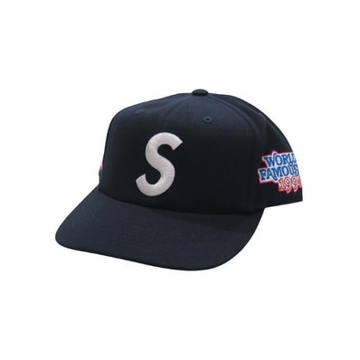 Supreme World Famous S Logo 6-Panel (25SS) "Navy"