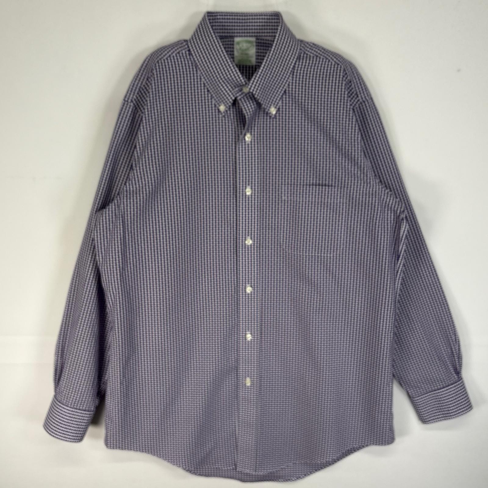 古着 ブルックスブラザーズ Brooks Brothers 長袖シャツ チェック MILANO 胸ポケ L  パープル系 総柄 メンズ