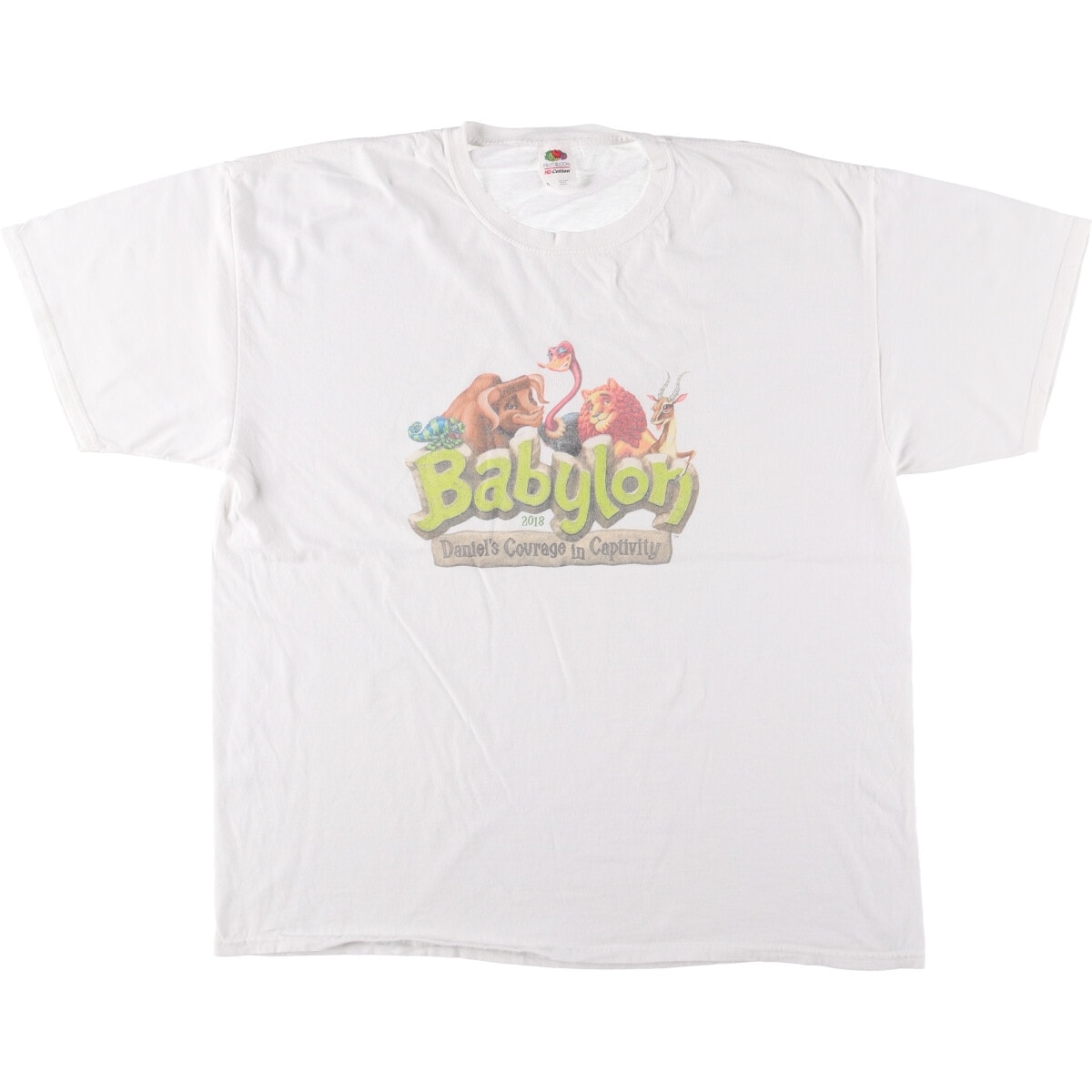 古着 00年代 フルーツオブザルーム FRUIT OF THE LOOM BABYLON DANIEL'S COURAGE IN CAPTIVITY キャラクタープリントTシャツ メンズXL相当/eaa529045