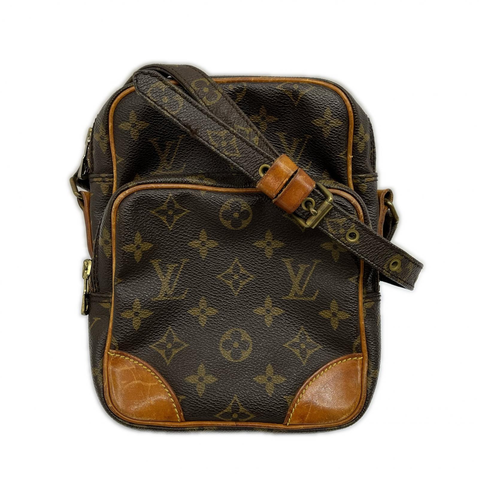 LOUIS VUITTON ルイヴィトン ショルダーバッグ アマゾン モノグラム ファスナー横破れあり ブラウン系