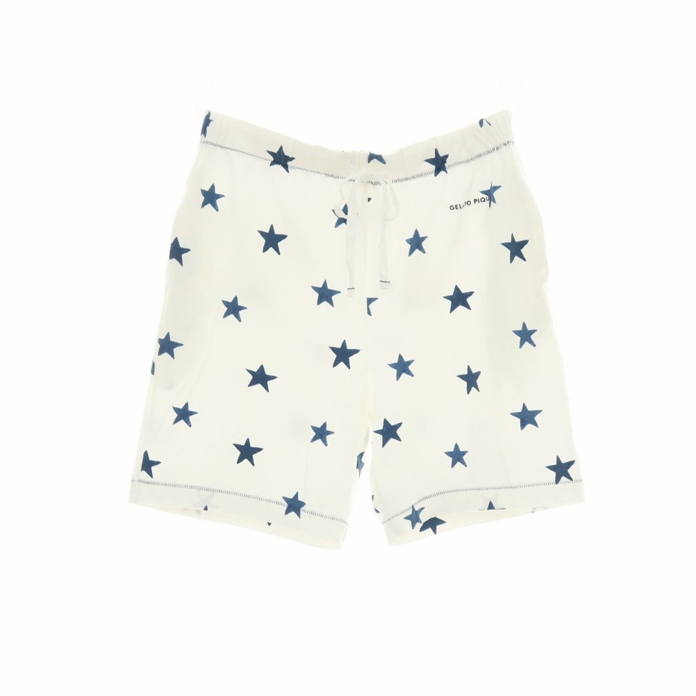 【中古】ジェラートピケ オム GELATO PIQUE HOMME ストレッチ レーヨンコットン 星柄 ショートパンツ ホワイトxネイビー【サイズM】【メンズ】
