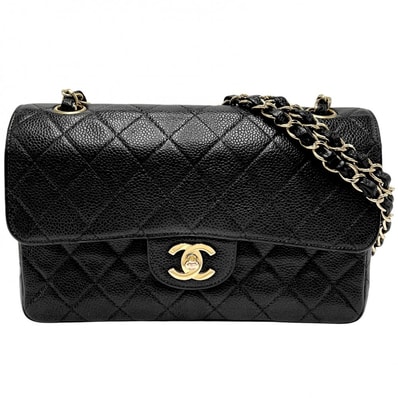 CHANEL シャネル ショルダーバッグ マトラッセ23 チェーンショルダー ダブルフラップ ダブルチェーン 肩掛け キャビアスキン ブラック 黒 ゴールド金具 レディース【中古品】