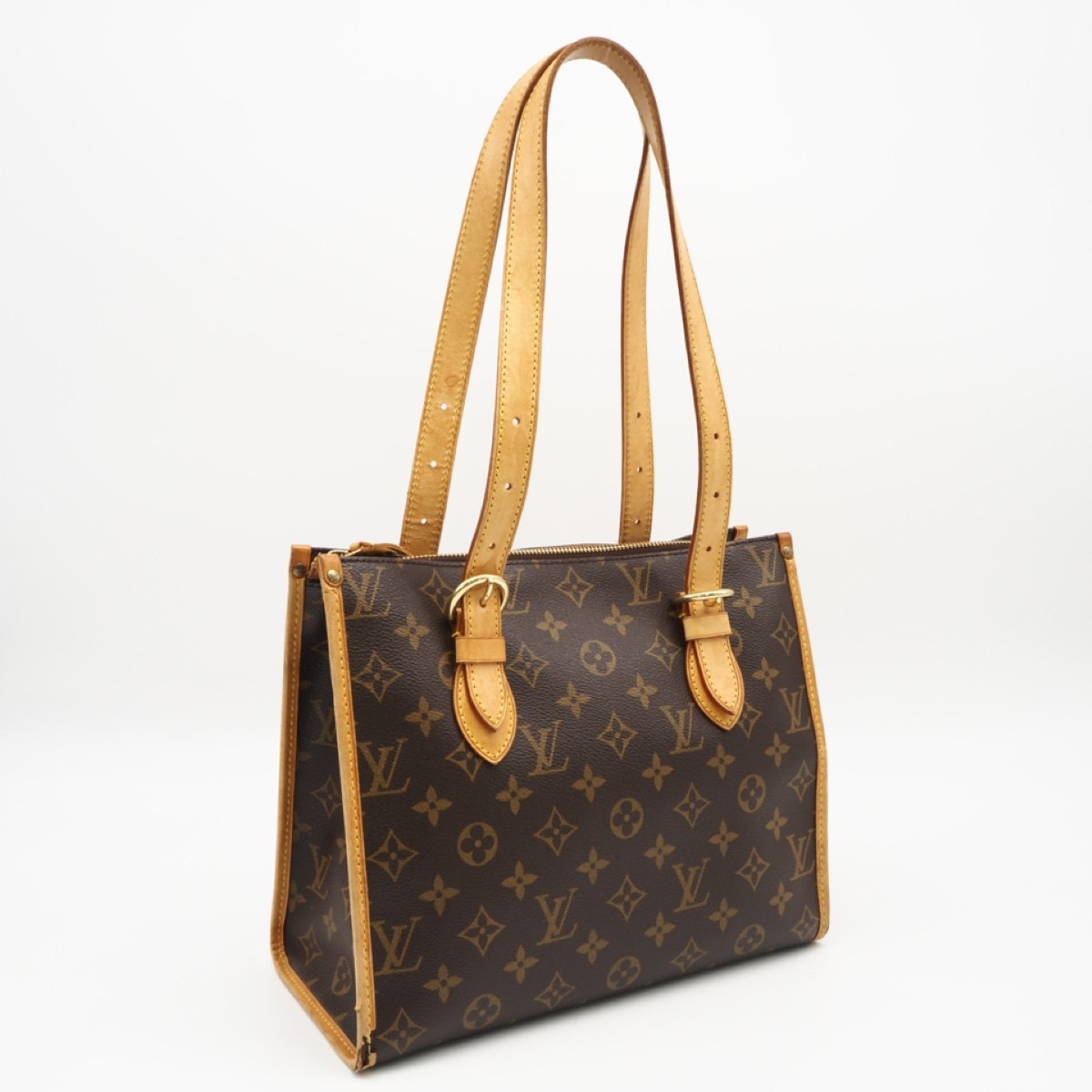 LOUIS VUITTON ルイ・ヴィトン モノグラム ポパンクール オ M40007 ハンドバッグ ブラウン コーティングキャンバス レザー レディース