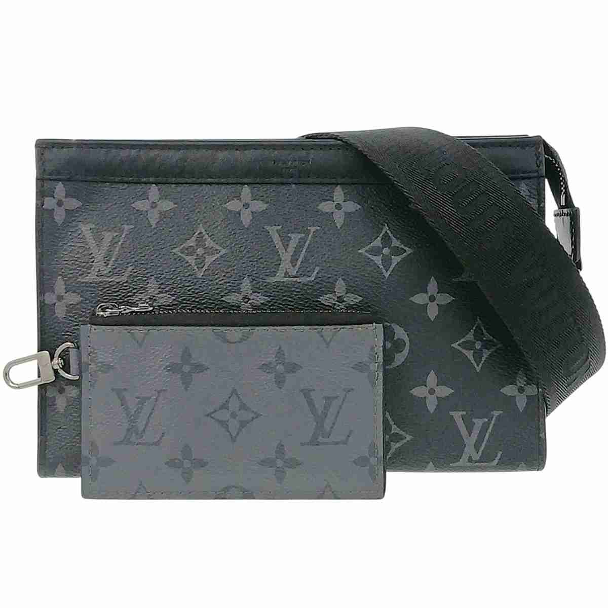 LOUIS VUITTON ルイ・ヴィトン ガストン ウェアラブル ウォレット ショルダーバッグ M81124 モノグラムエクリプス ブラック メンズ【中古】