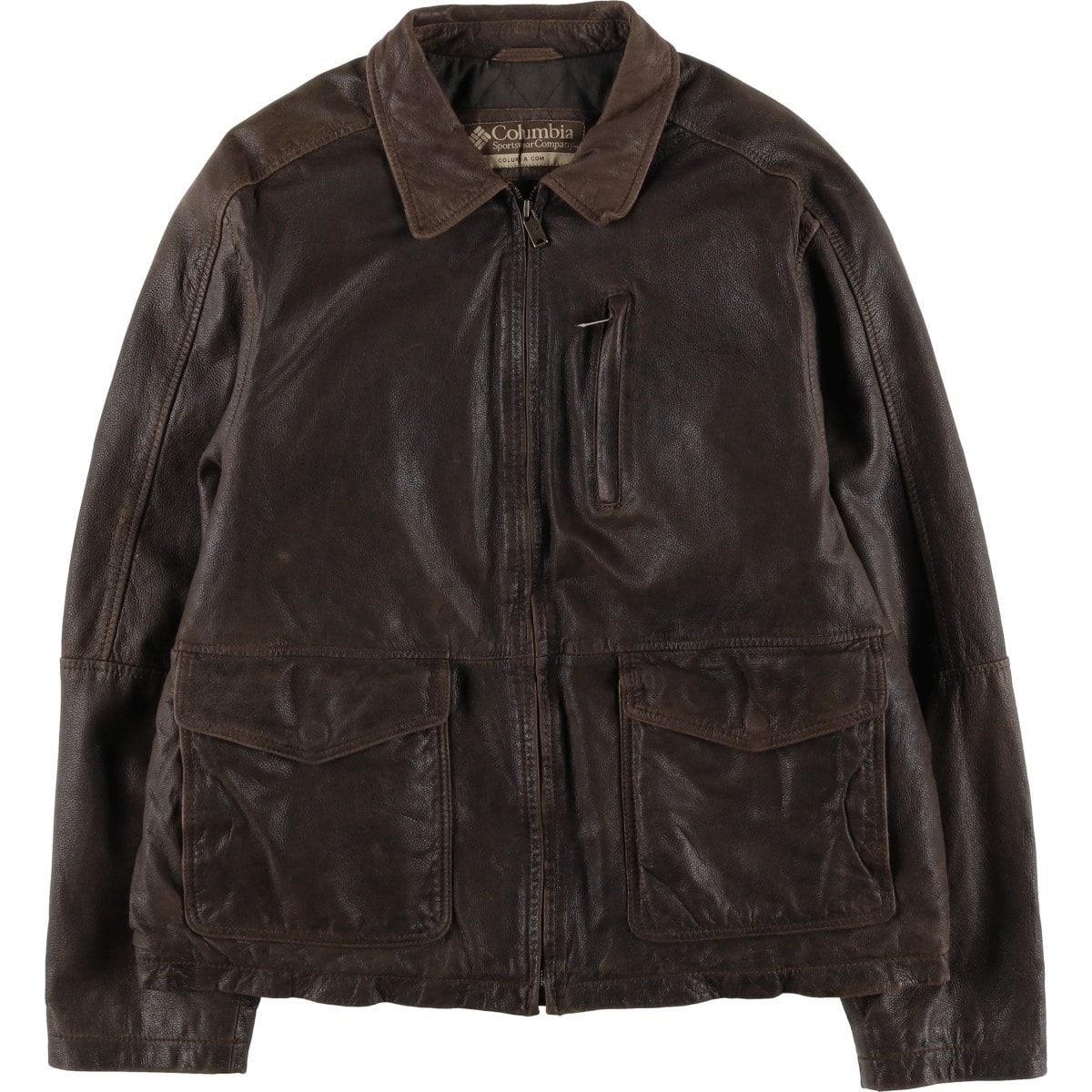 古着 コロンビア Columbia スイングトップタイプ 中綿入り レザーブルゾン メンズXL相当/eaa625109