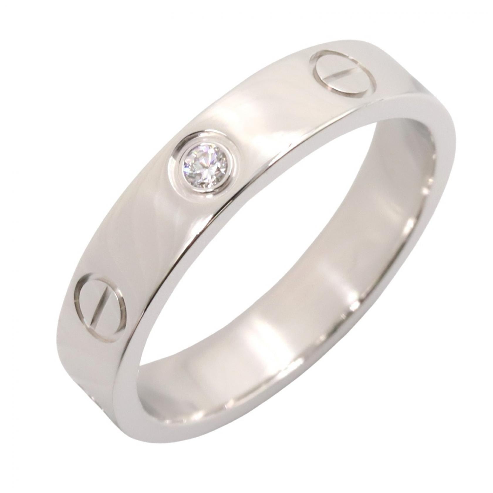 カルティエ CARTIER ミニラブリング 1PD リング・指輪 ジュエリー K18WG(ホワイトゴールド) ダイヤモンド レディース シルバー系 / クリア系 B4050500 【中古】