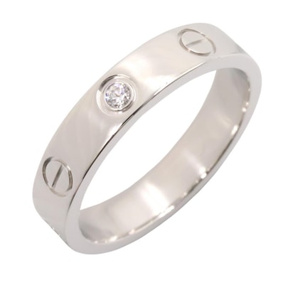 カルティエ CARTIER ミニラブリング 1PD リング・指輪 ジュエリー K18WG(ホワイトゴールド) ダイヤモンド レディース シルバー系 / クリア系 B4050500 【中古】