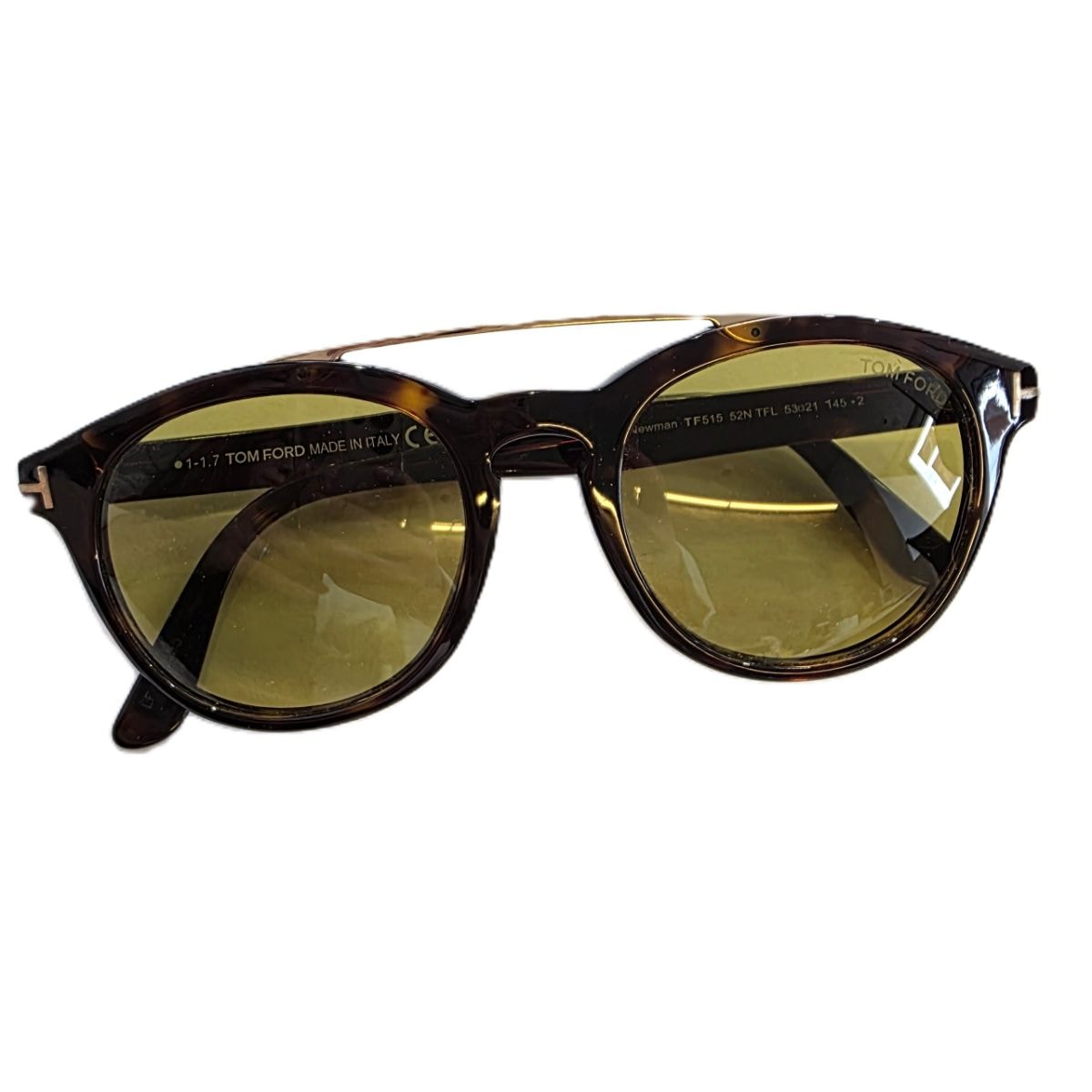 TOM FORD トムフォード Newman メンズ TF0515 52N ブラウン イエロー サングラス TF0515 52N  メンズ【中古】
