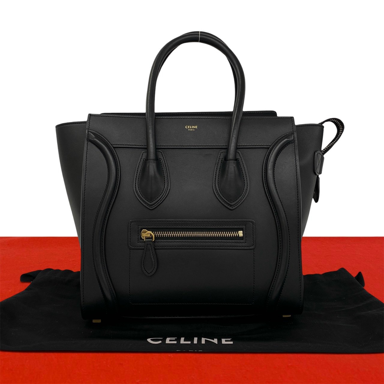 CELINE セリーヌ ラゲージ マイクロ レザー ハンドバッグ ブラック
29610