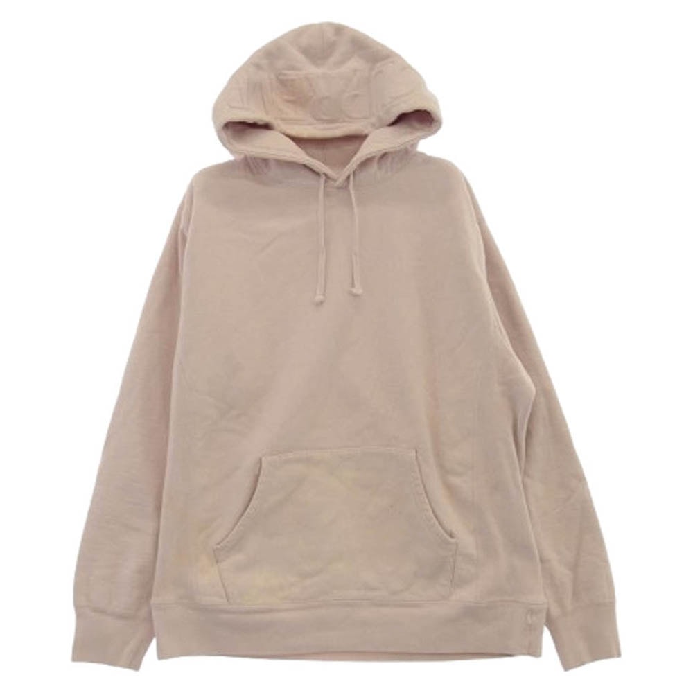 Supreme シュプリーム パーカー 17AW Embossed Logo Hooded Sweat Shirt エンボスロゴ フーデッド スウェットシャツ フーディ パーカー ピンク系 L【中古】