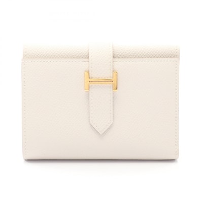 エルメス HERMES ベアンコンビネ 三つ折り財布 財布 レザー ヴォーエプソン クレ W刻印(2024年製造) レディース ホワイト系 【中古】