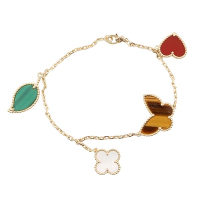ヴァンクリーフ&アーペル Van Cleef & Arpels ラッキー アルハンブラ 4モチーフ ブレスレット ブレスレット アクセサリー K18(イエローゴールド) レディース ゴールド系 VCARD79600 【中古】
