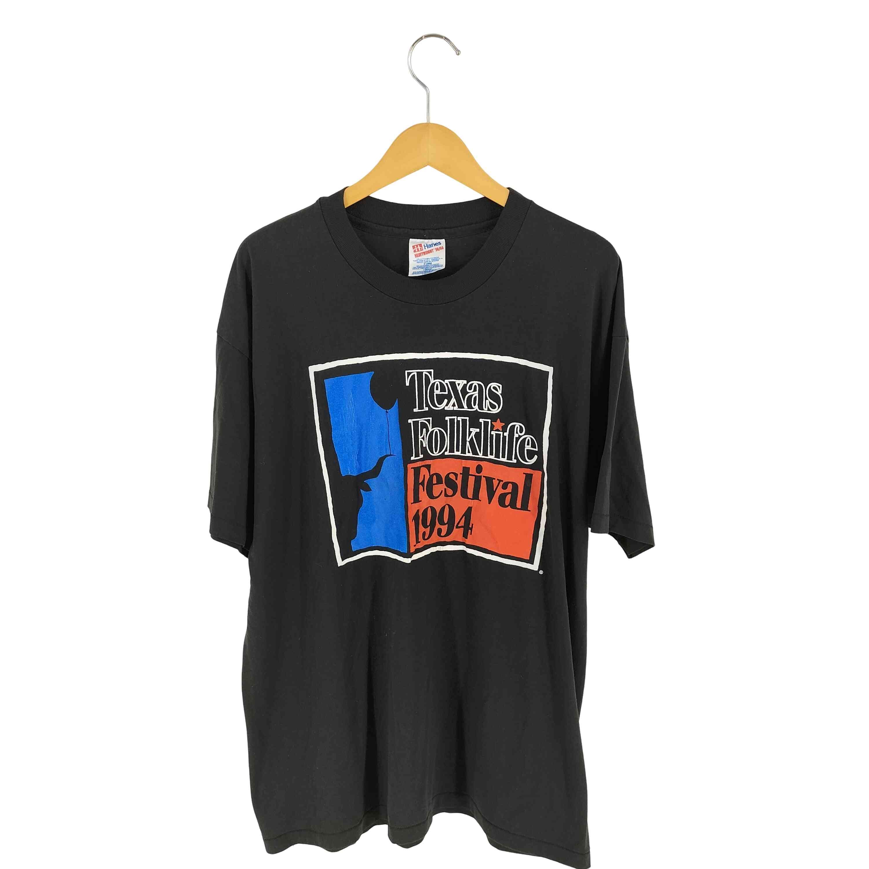 90s メキシコ製 シングルステッチ Texas Folklife festival 1994 プリントTシャツ【1138914433825】