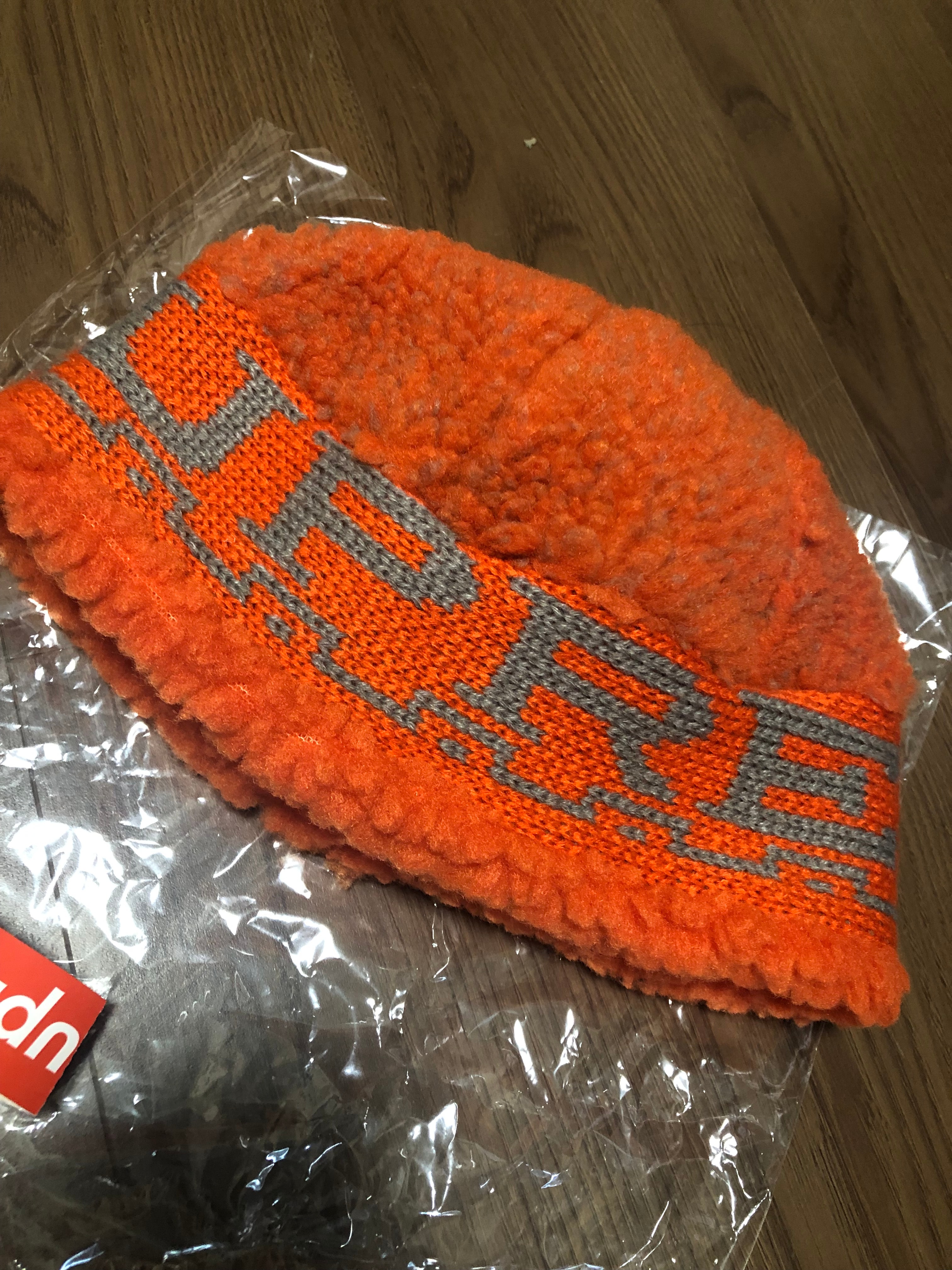 Supreme Sherpa Logo Beanie "Burnt Orange"