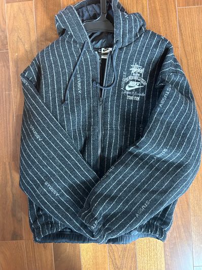 Stussy x Nike Striped Wool Jacket "Black"