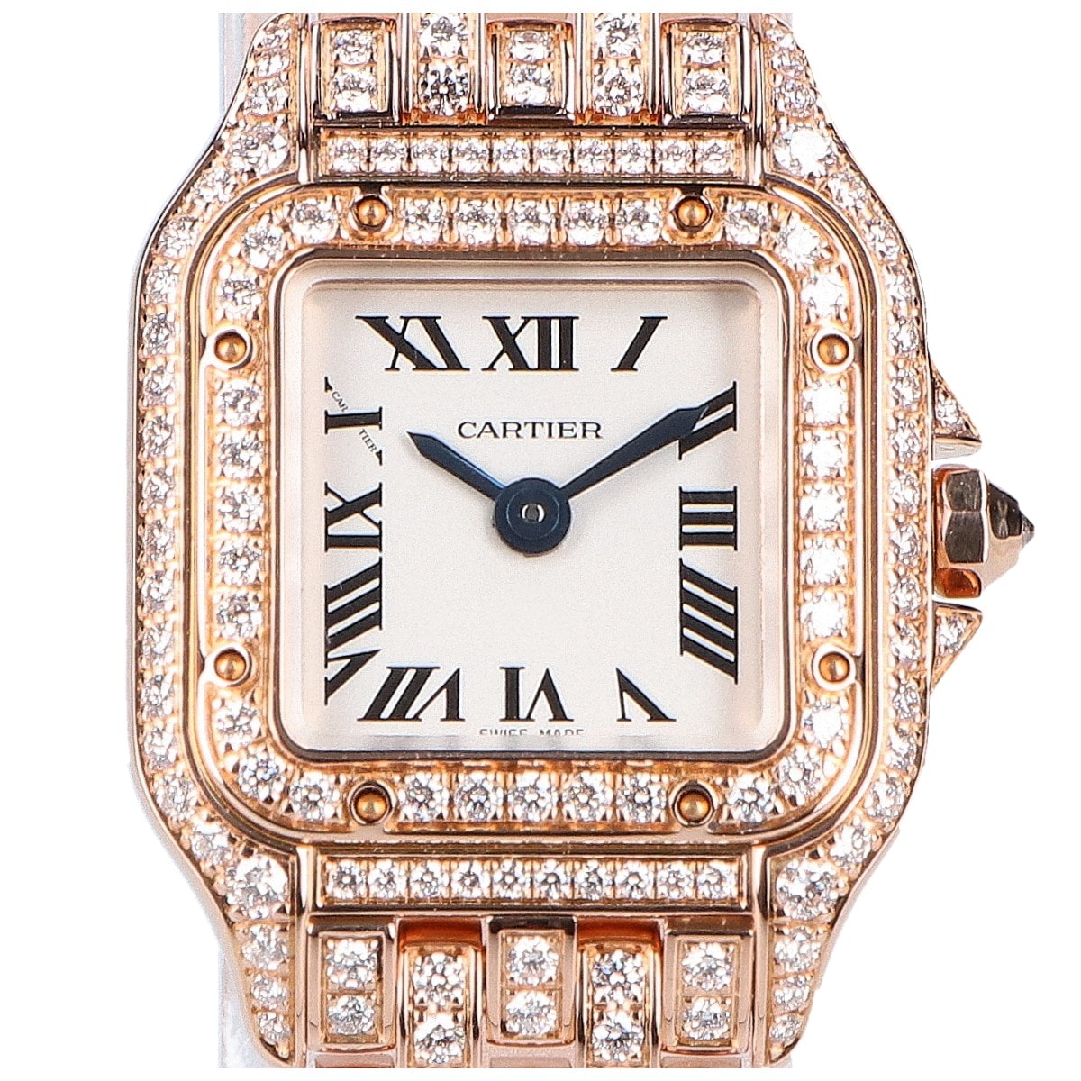 カルティエ 仕上げ済み HPI01326 750PG パンテール ドゥ カルティエ ミニ フルダイヤ クオーツ