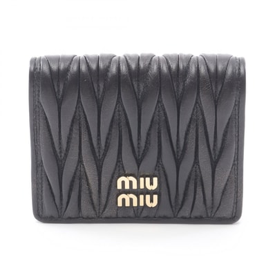 ミュウ ミュウ Miu Miu MATELASSE マテラッセ 二つ折り財布 財布 レザー レディース ブラック系 5MV204AF6QF0201 【新品】