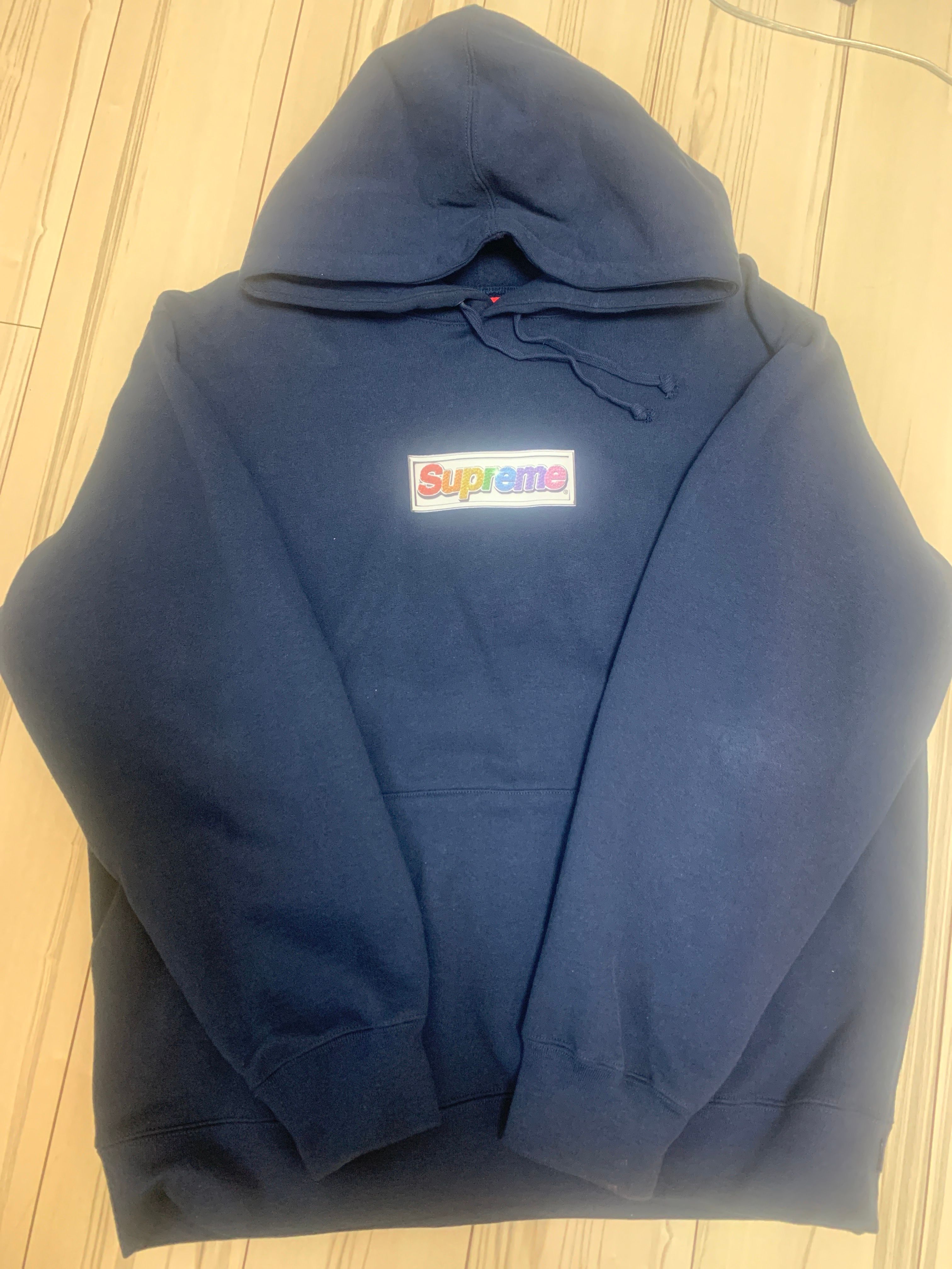 Supreme Bling Box Logo Hooded Sweatshirt "Navy"