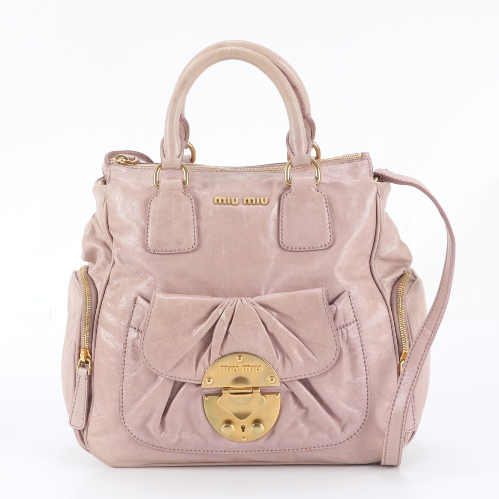 ■美品 ミュウミュウ ヴィッテロルクスショルダーバッグ レザー
