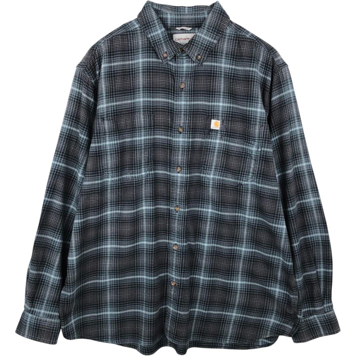 古着 カーハート Carhartt RELAXED FIT 長袖 ボタンダウン フランネルチェックシャツ メンズXL相当/eaa647208