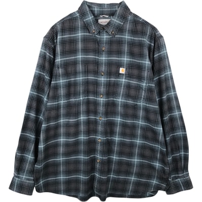古着 カーハート Carhartt RELAXED FIT 長袖 ボタンダウン フランネルチェックシャツ メンズXL相当/eaa647208