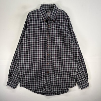 古着 ブルックスブラザーズ Brooks Brothers 長袖シャツ ボタンダウン 胸ポケ 346 M ネイビー系 マルチカラー メンズ