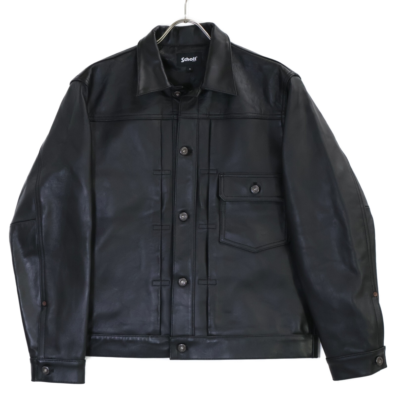 ショット 【美品/国内正規】782-3950128 SHEEP LEATHER 1st TRACKER JACKET シープスキン 1st トラッカージャケット S