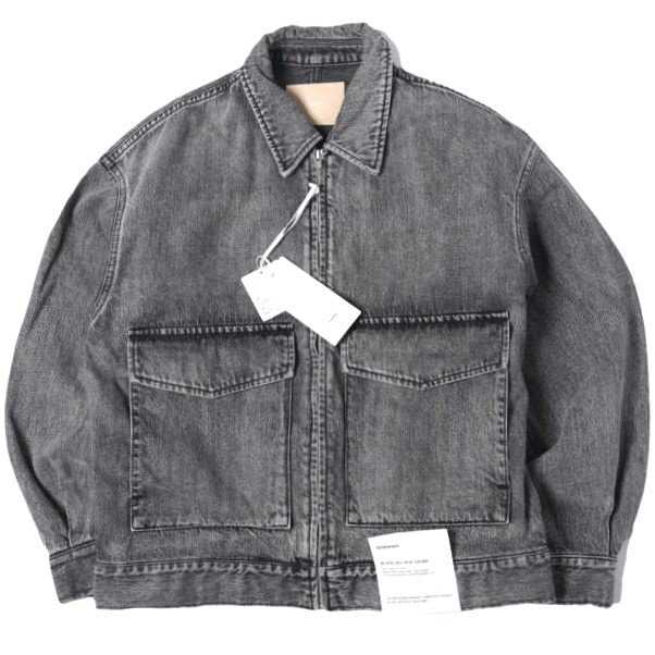 新品 Graphpaper グラフペーパー 25AW 日本製 SELVAGE DENIM ZIP JACKET サルベージデニムジップジャケット GM253-20056LB 2 BLACK LIGHT FADE Gジャン アウター g27088