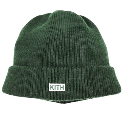 KITH NYC キスニューヨークシティ 23AW 日本製 Classic Beanie クラシックビーニー 23095060000440 ONE SIZE Chronicle グリーン KITH&KIN ボックスロゴ ニットキャップ ニット帽 帽子