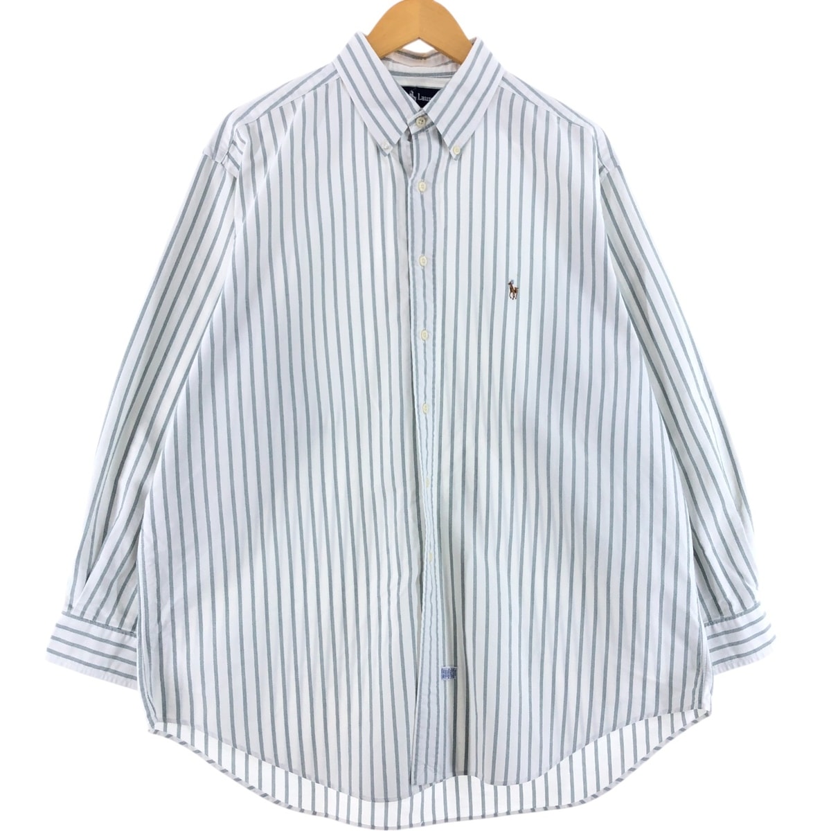 古着 ラルフローレン Ralph Lauren YARMOUTH 長袖 ボタンダウンストライプシャツ メンズXL相当/eaa521578